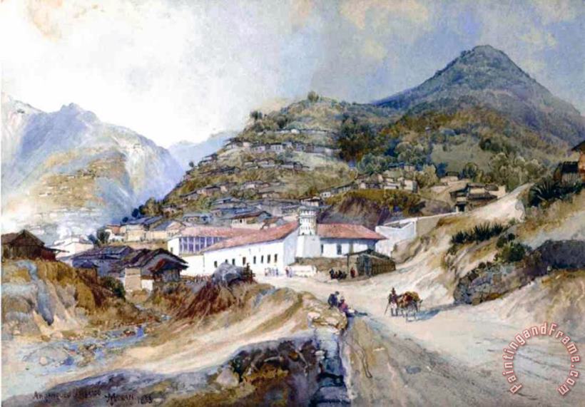 The Village of Angangueo painting - Thomas Moran The Village of Angangueo Art Print