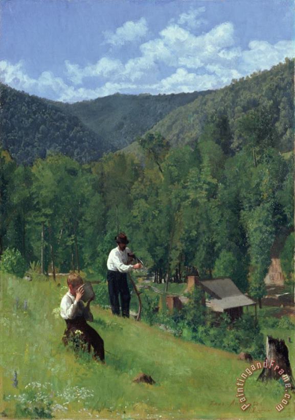 Thomas Pollock Anschutz The Farmer and His Son at Harvesting Art Painting