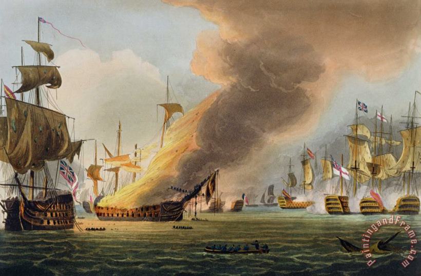 Thomas Whitcombe The Battle Of Trafalgar Art Print
