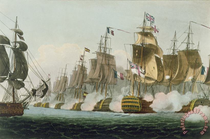 Thomas Whitcombe The Battle Of Trafalgar Art Painting