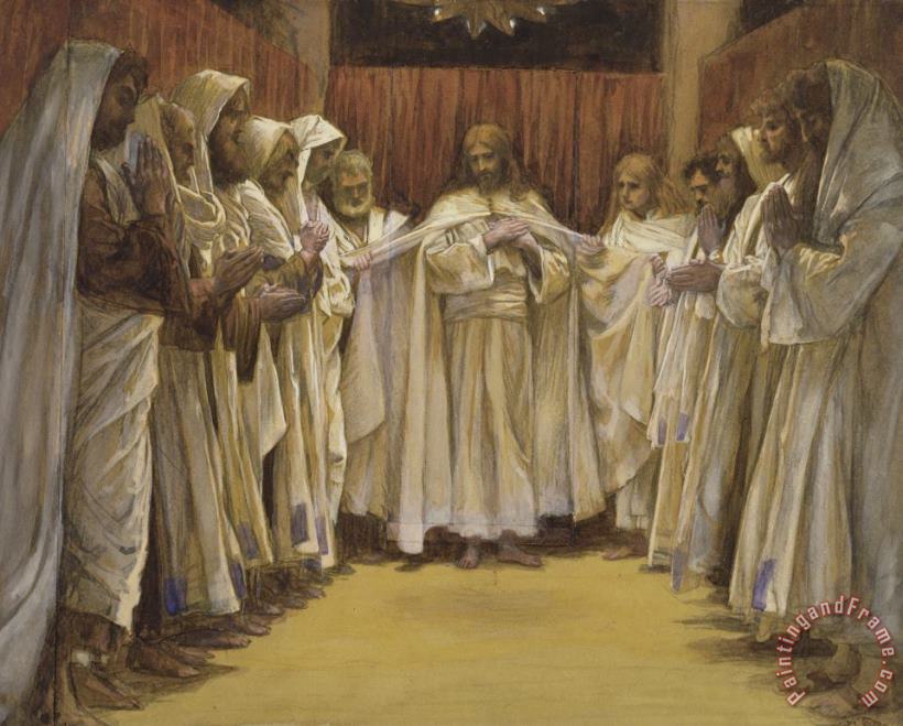 Christ with the twelve Apostles painting - Tissot Christ with the twelve Apostles Art Print