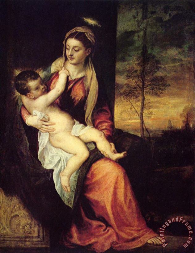Titian Mary with The Christ Child Art Painting