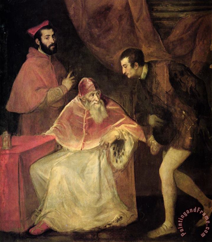 Titian Pope Paul III And Nephews Art Print