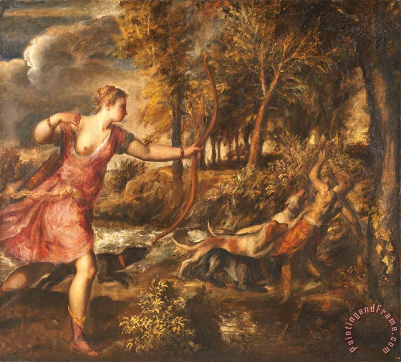 Titian The Death of Actaeon 2 Art Painting
