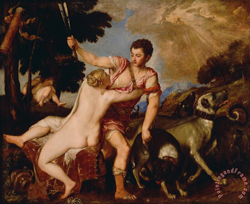 Titian Venus And Adonis Art Print
