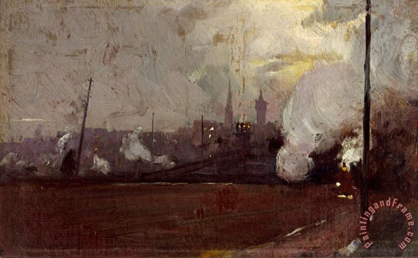 Evening Train to Hawthorn painting - Tom Roberts Evening Train to Hawthorn Art Print