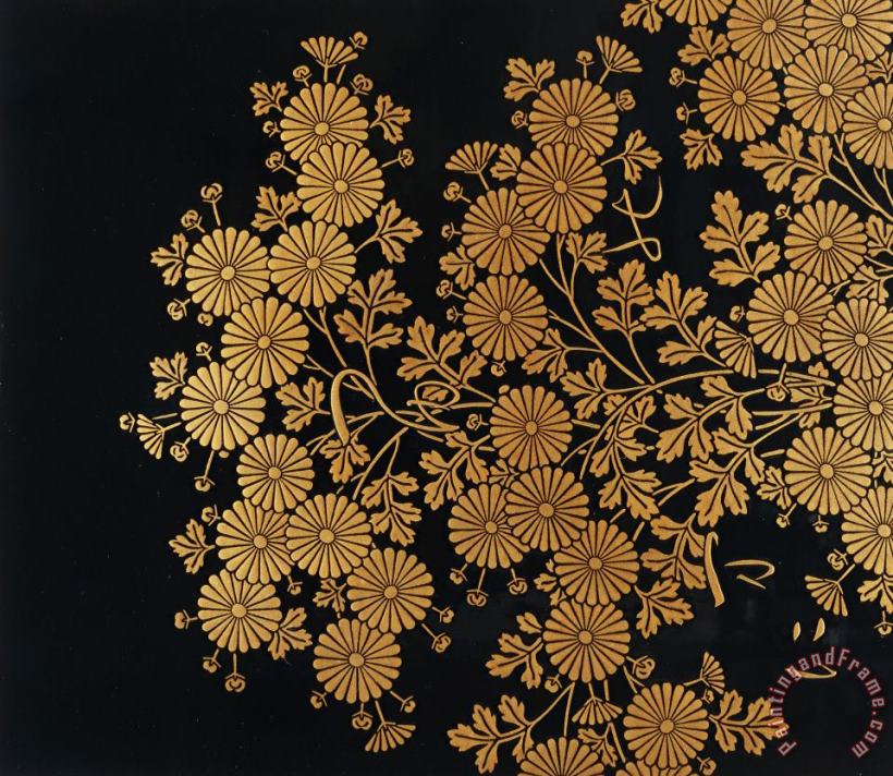 Uematsu Hobi Chrysanthemums Art Print
