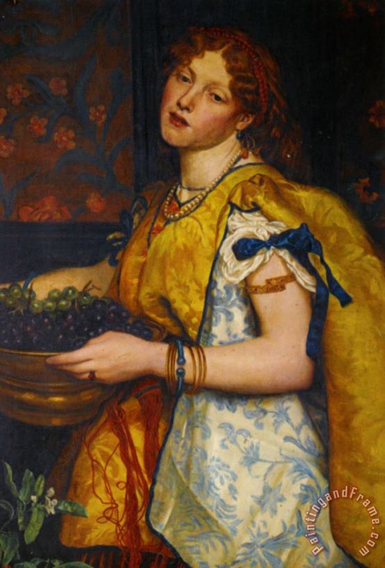 Valentine Cameron Prinsep A Girl Carrying Grapes Art Painting