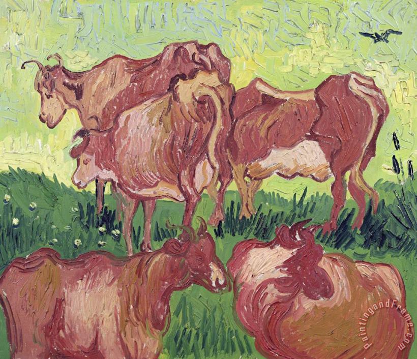 Vincent van Gogh Cows Art Painting