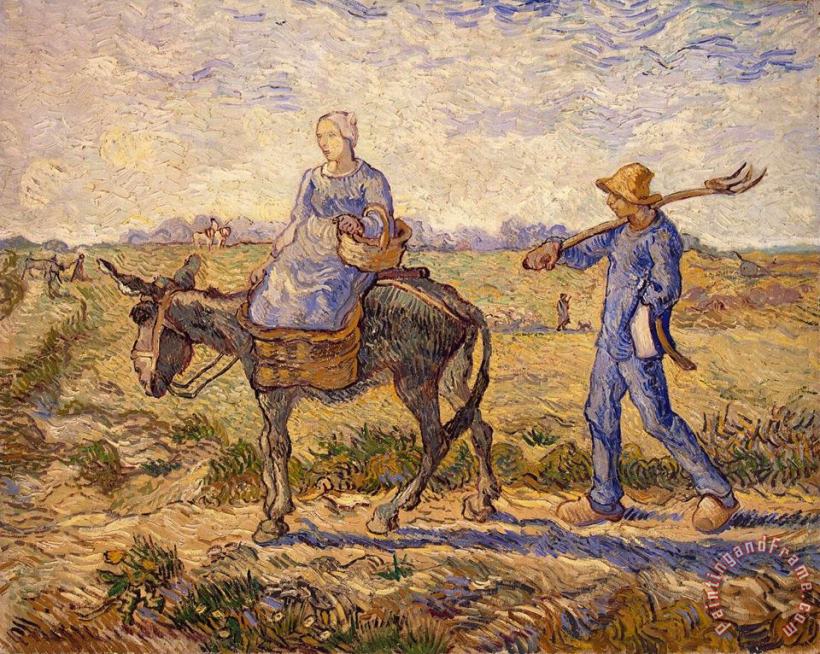 Vincent Van Gogh Morning going out to work Art Painting