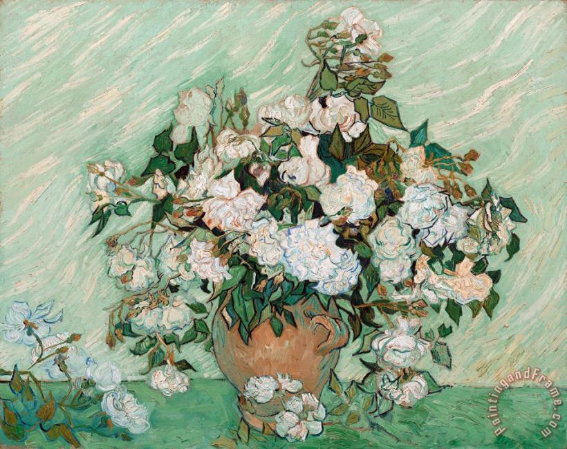 Roses painting - Vincent van Gogh Roses Art Print
