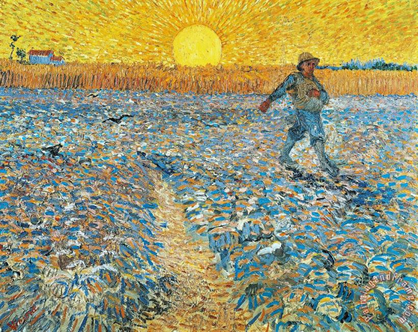 Vincent van Gogh Sower at Sunset Art Print