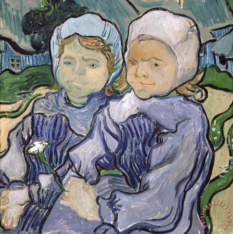 Vincent van Gogh Two Little Girls Art Painting