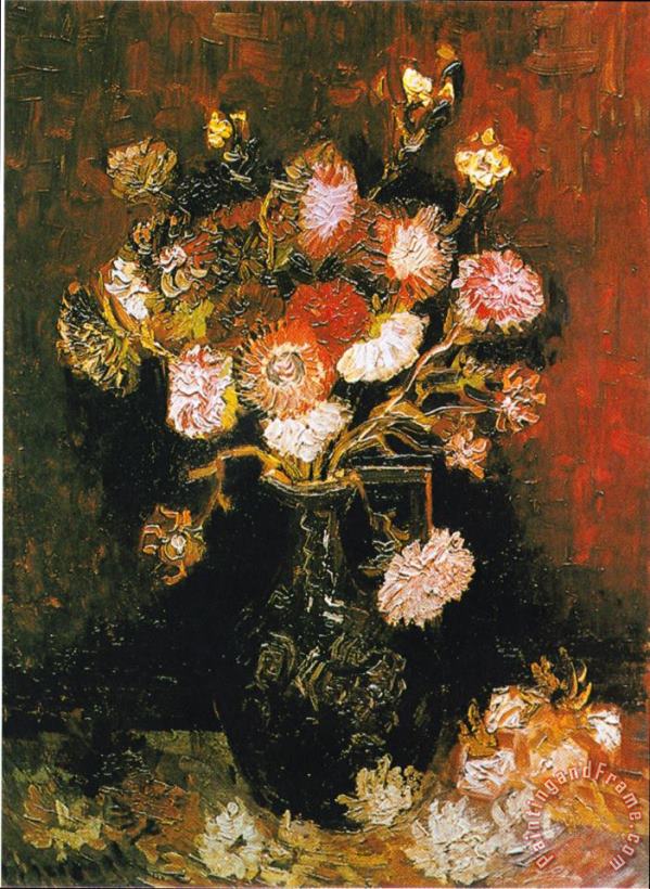 Vincent van Gogh Vase with Asters And Phlox Art Painting