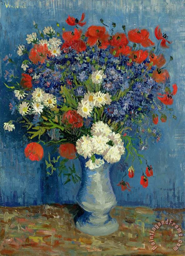 Vincent van Gogh Vase with Cornflowers and Poppies Art Painting
