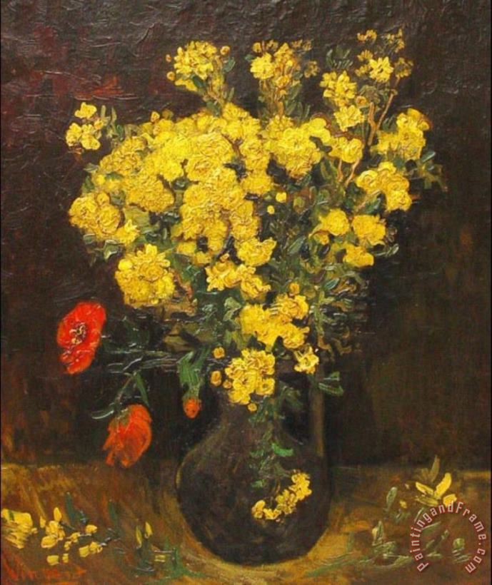Vase with Lychnis painting - Vincent van Gogh Vase with Lychnis Art Print