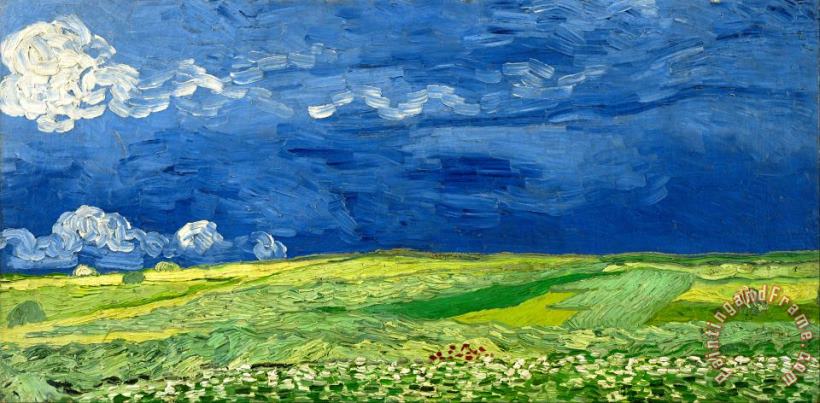 Wheatfield Under Thunderclouds painting - Vincent van Gogh Wheatfield Under Thunderclouds Art Print
