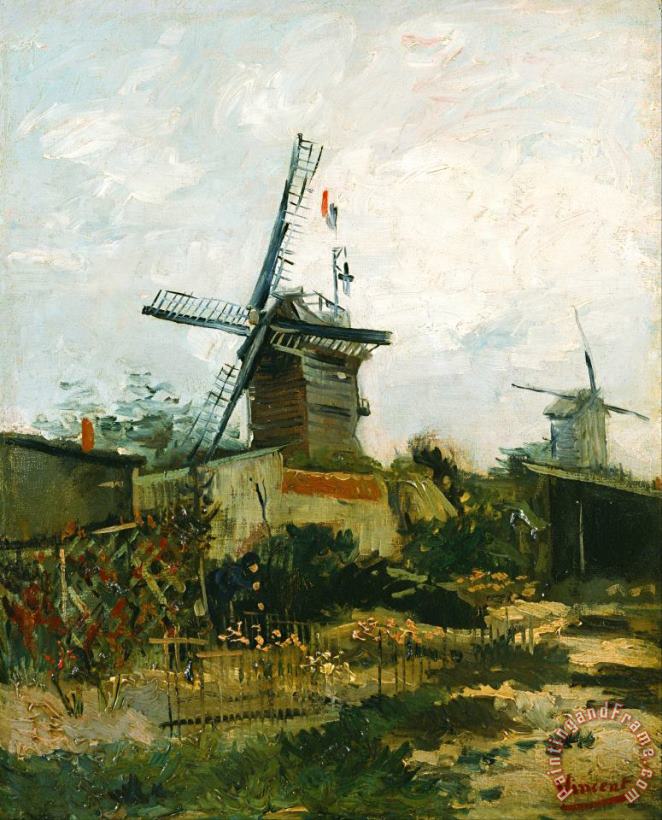 Windmills on Montmartre painting - Vincent van Gogh Windmills on Montmartre Art Print