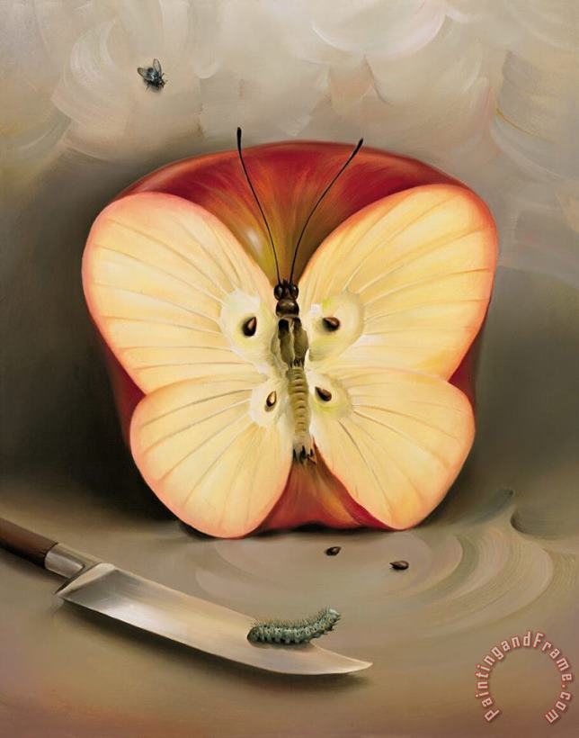 Vladimir Kush Butterfly Apple Art Print