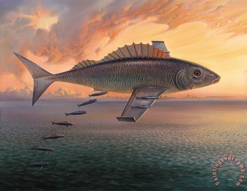 Vladimir Kush Flying Fish painting - Flying Fish print for sale