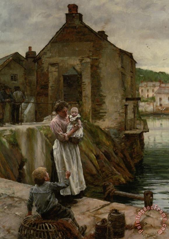 On The Quay Newlyn painting - Walter Langley On The Quay Newlyn Art Print