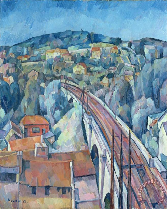 The Railway Bridge at Meulen painting - Walter Rosam The Railway Bridge at Meulen Art Print