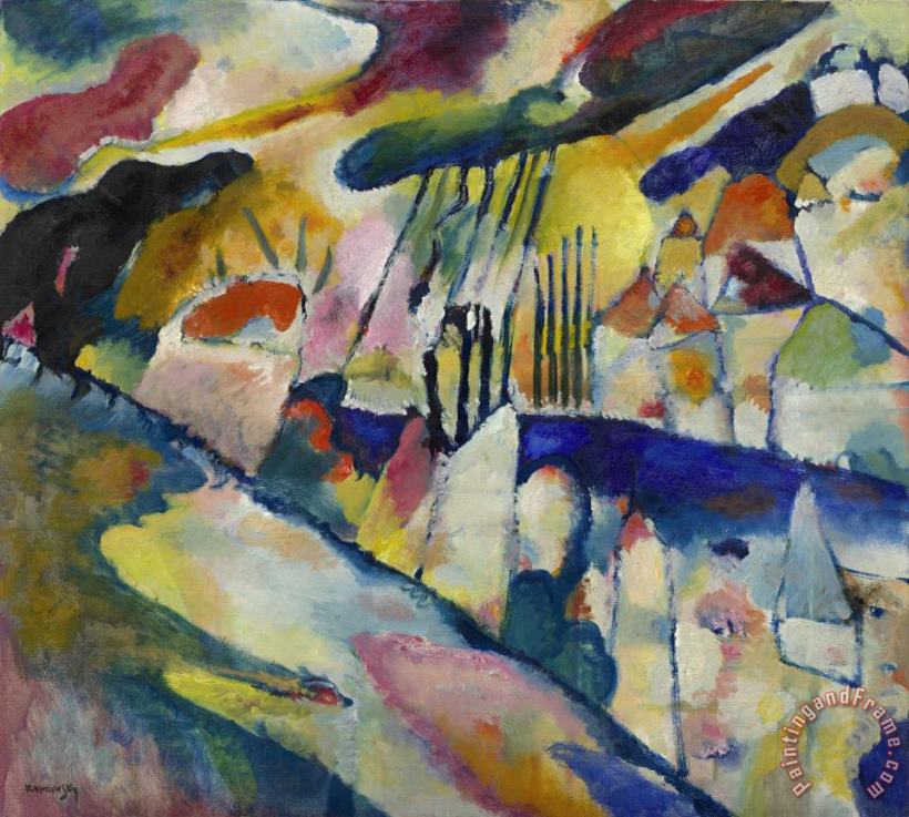 Landscape with Rain (landschaft Mit Regen) painting - Wassily Kandinsky Landscape with Rain (landschaft Mit Regen) Art Print