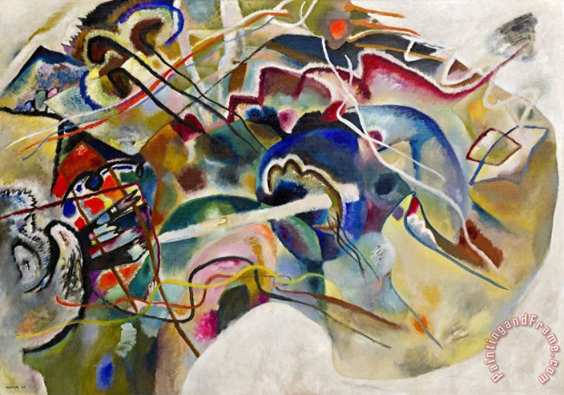 Painting with White Border painting - Wassily Kandinsky Painting with White Border Art Print