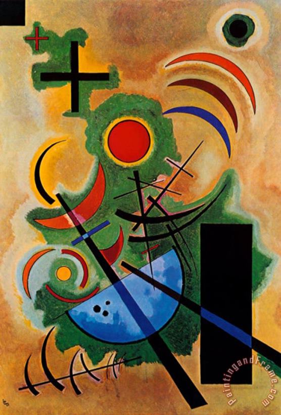 Wassily Kandinsky Solid Green Art Painting