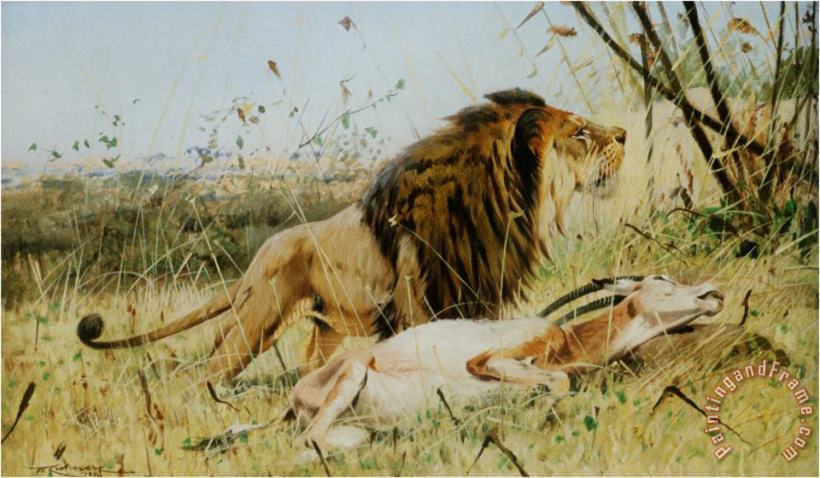 Wilhelm Kuhnert Lion And His Prey Art Print