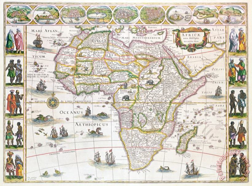 Willem Blaeu Africa Nova Map Art Print