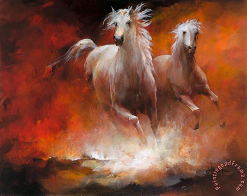 willem haenraets Wild Horses Ii Art Painting