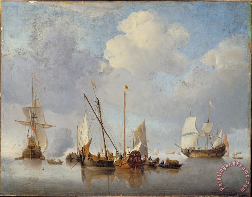 Willem van de Velde A Calm Art Painting