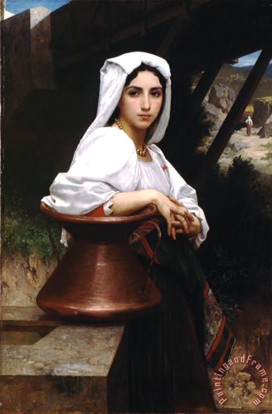 William Adolphe Bouguereau Italian Girl Drawing Water Art Painting