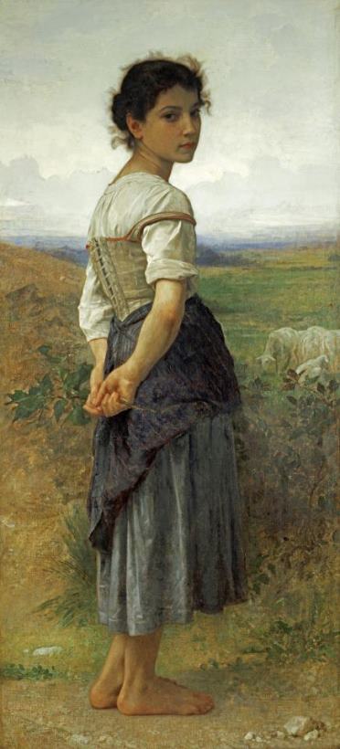 The Young Shepherdess painting - William Adolphe Bouguereau The Young Shepherdess Art Print