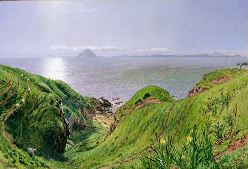 William Bell Scott A View of Ailsa Craig and the Isle of Arran Art Painting