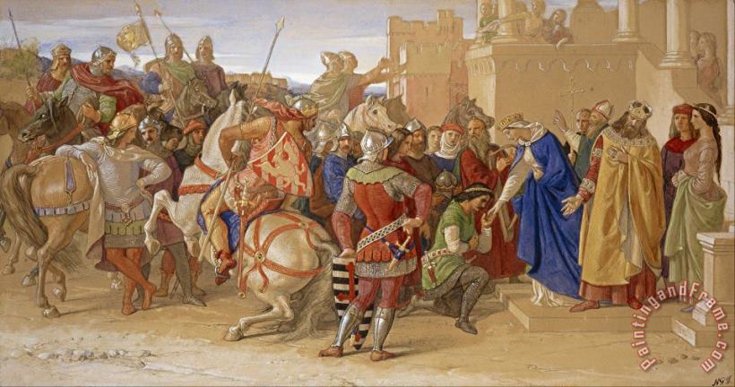 Piety The Knights of The Round Table About to Depart in Quest of The Holy Grail painting - William Dyce Piety The Knights of The Round Table About to Depart in Quest of The Holy Grail Art Print