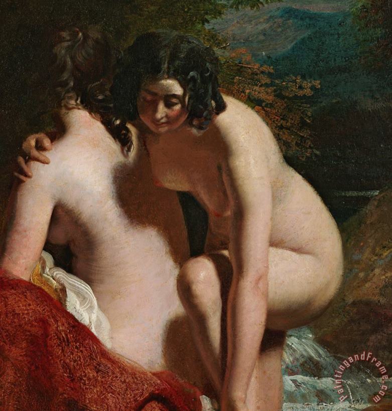 William Etty Two Girls Bathing Painting Two Girls Bathing Print For Sale
