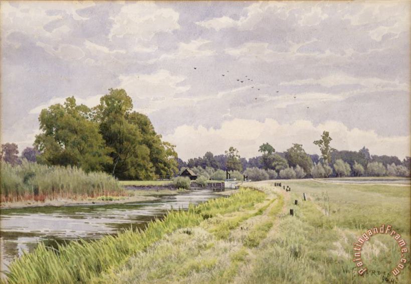 William Fraser Garden On the River Ouse Hemingford Grey Art Painting