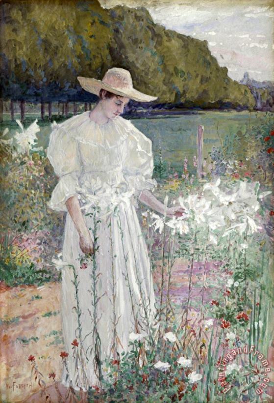 William J. Forsyth Among The Lilies Art Painting