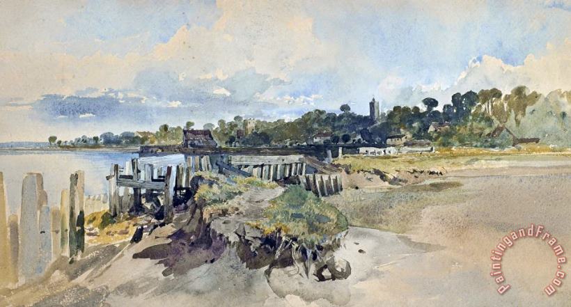 William James Muller Gillingham Kent From The Medway Art Painting