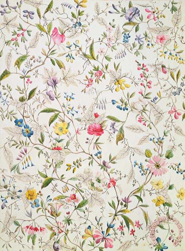 William Kilburn Wild flowers design for silk material Art Print