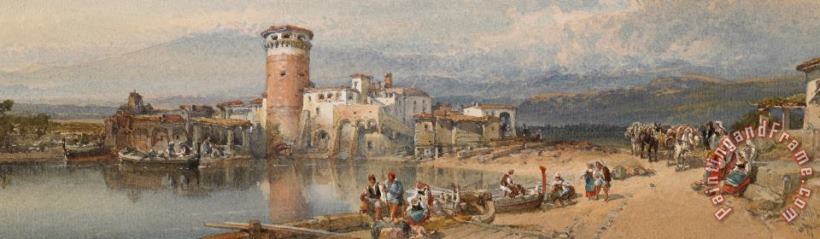 William Leighton Leitch A Sicilian Village Art Print