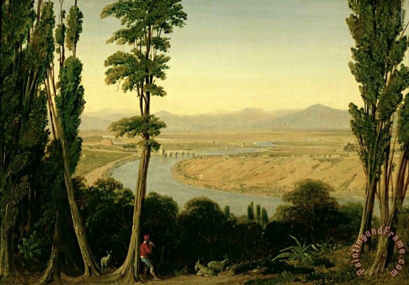 William Linton A View of the Tiber and the Roman Campagna from Monte Mario Art Painting