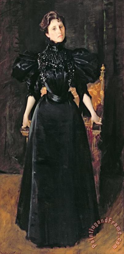 William Merritt Chase Portrait of a Lady in Black Art Painting