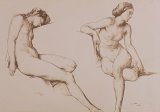 William Mulready - Sepia Drawing of Nude Woman painting