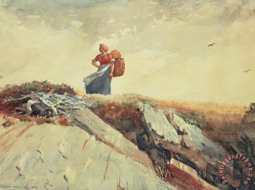 Down The Cliff painting - Winslow Homer Down The Cliff Art Print