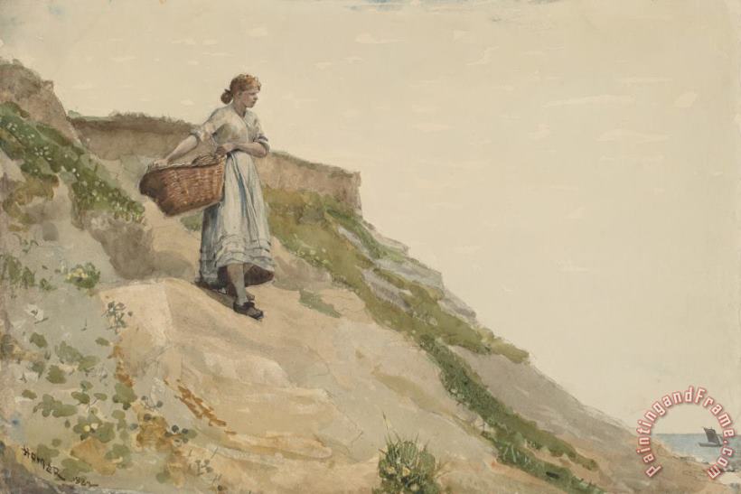 Girl Carrying a Basket painting - Winslow Homer Girl Carrying a Basket Art Print