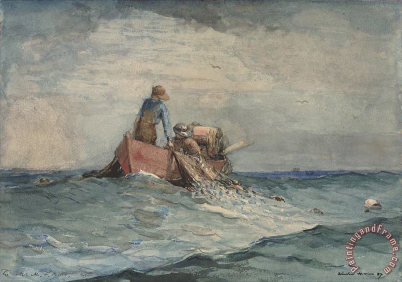 Hauling in The Nets painting - Winslow Homer Hauling in The Nets Art Print