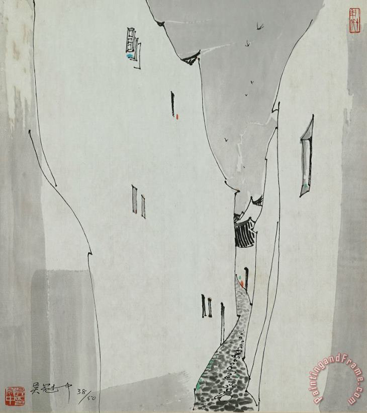 Wu Guanzhong Alley Way Art Print